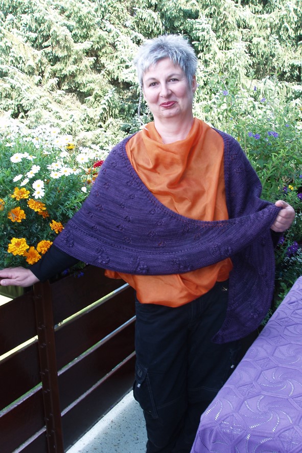 Bear Tracks and Leaf and Berries Shawl